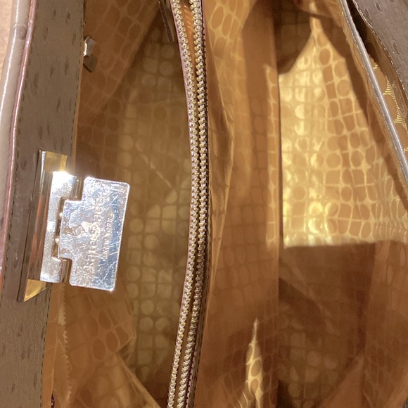 Kate Spade Ostrich Leather Windsor Square Bag Tote - Picture 4 of 6